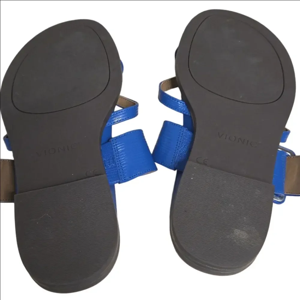 Vionic Arch Support Royal Blue Women's Julep Sandals Flipflops Leather 7.5W - Picture 7 of 9